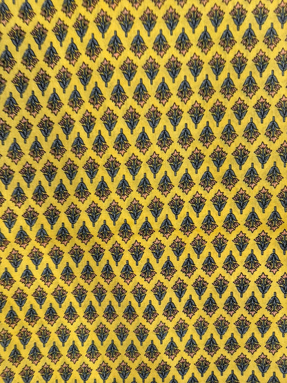 Yellow Booti Cotton Fabric