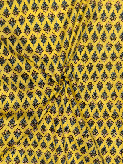 Yellow Booti Cotton Fabric