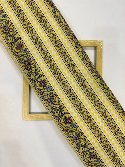 Yellow Stripes Cotton Fabric