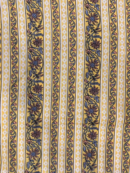 Yellow Stripes Cotton Fabric