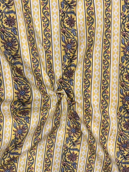 Yellow Stripes Cotton Fabric