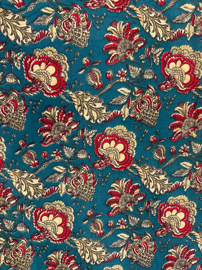 Dark Green Meadows Cotton Fabric