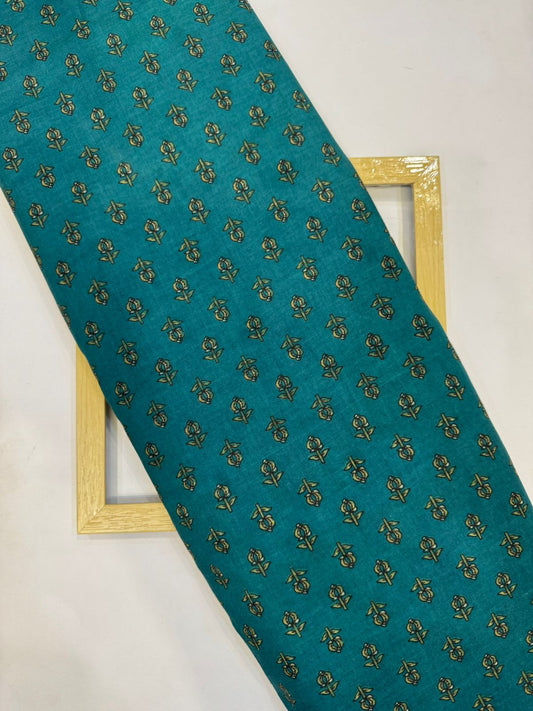Dark Green Booti Cotton Fabric