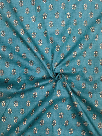 Dark Green Booti Cotton Fabric