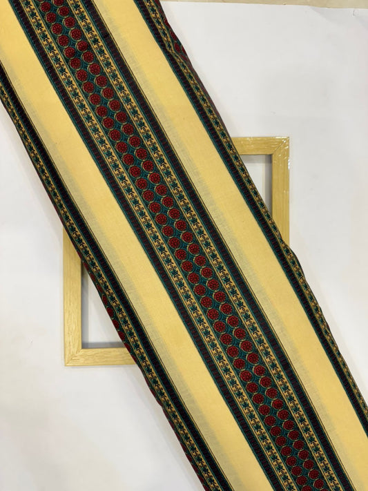 Dark Green Stripes Cotton Fabric