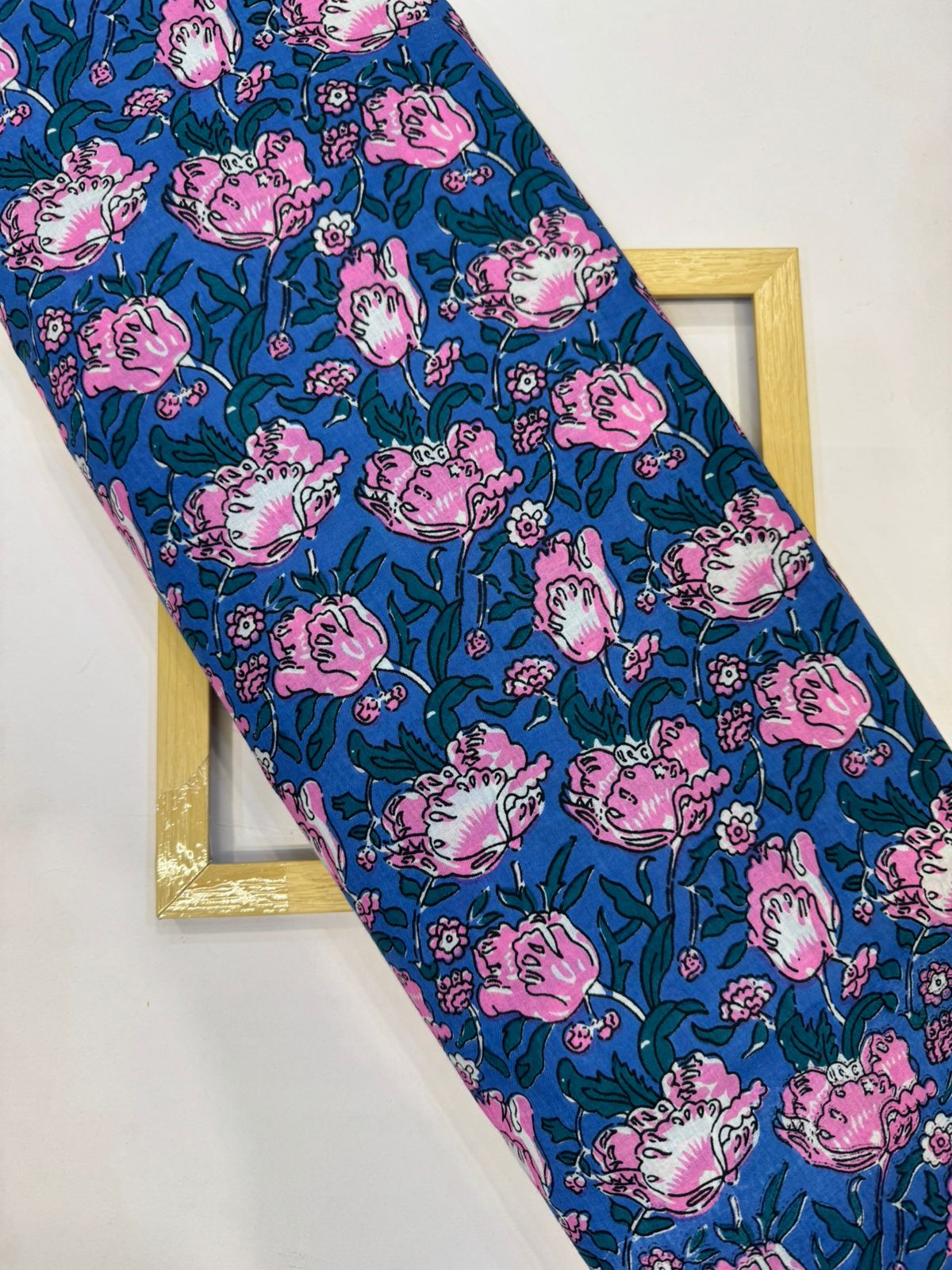 Blue Tulips Floral Cotton Fabric