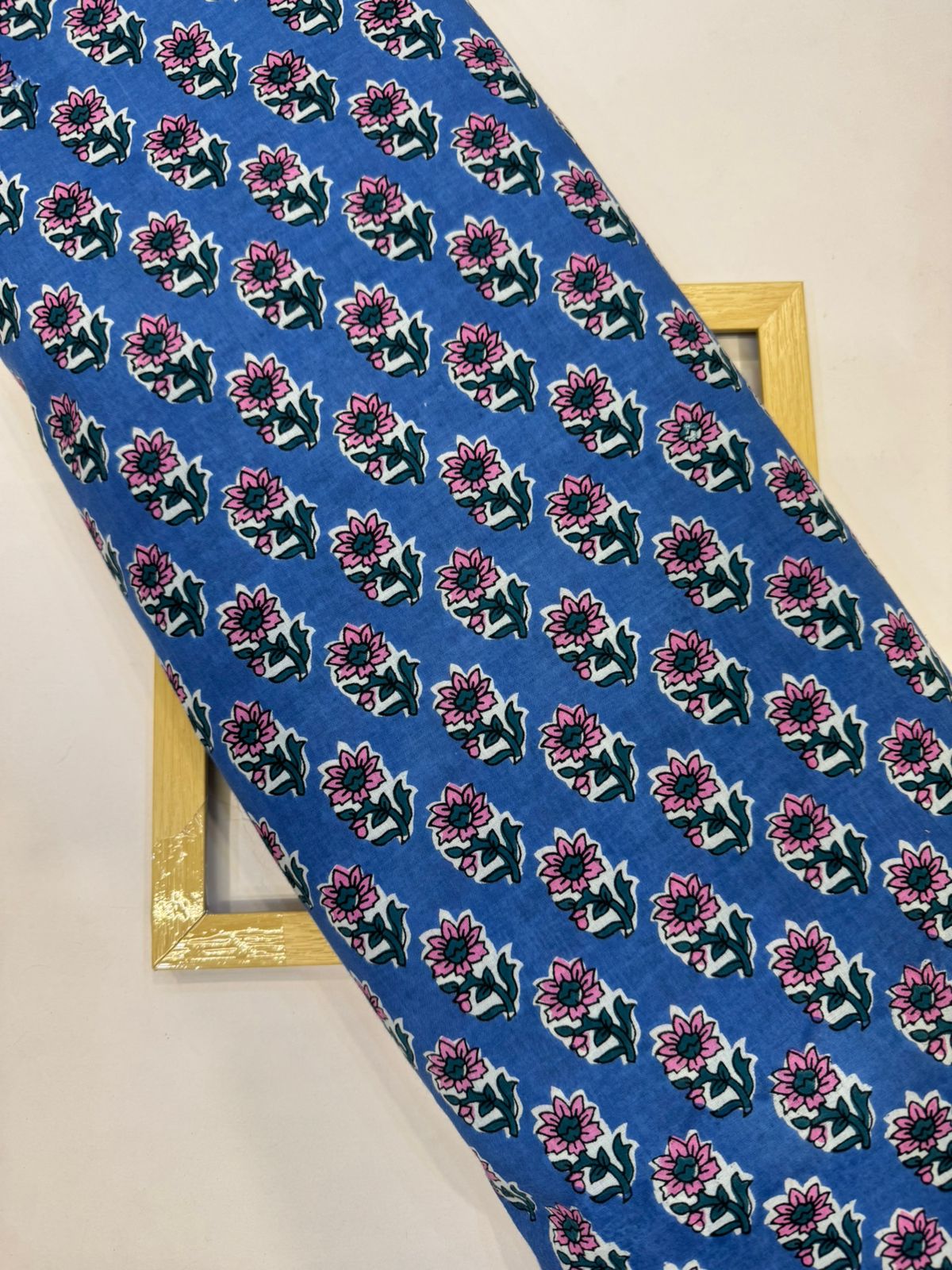 Blue Booti Cotton Fabric