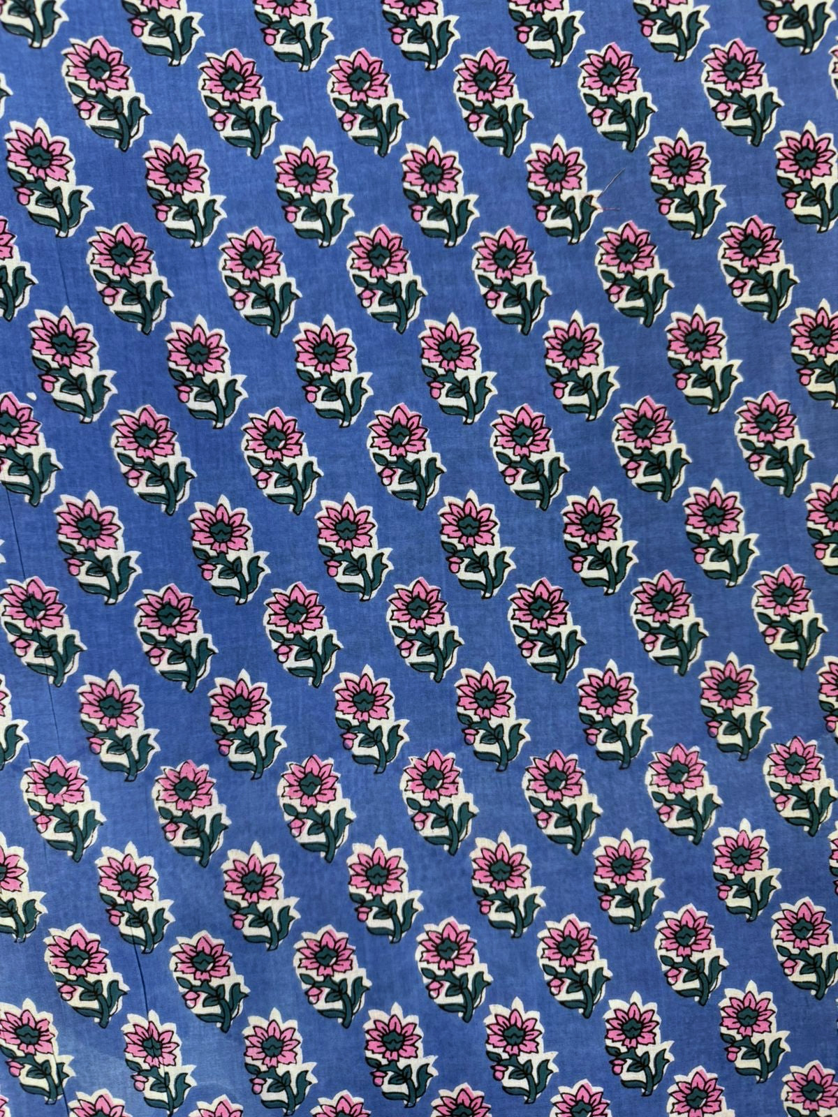 Blue Booti Cotton Fabric