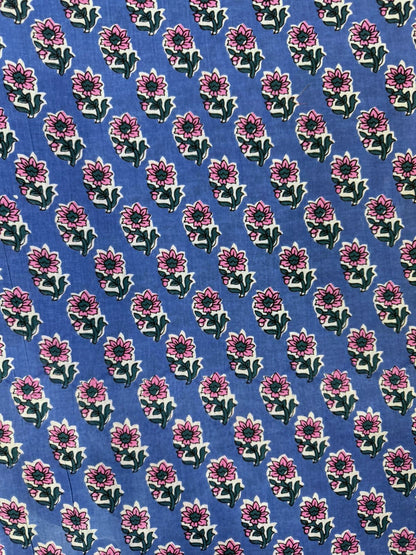 Blue Booti Cotton Fabric