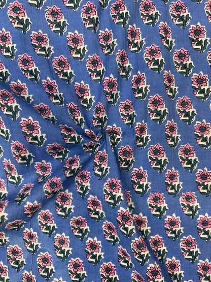 Blue Booti Cotton Fabric