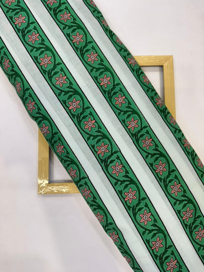 Emerald Green Stripes Cotton Fabric