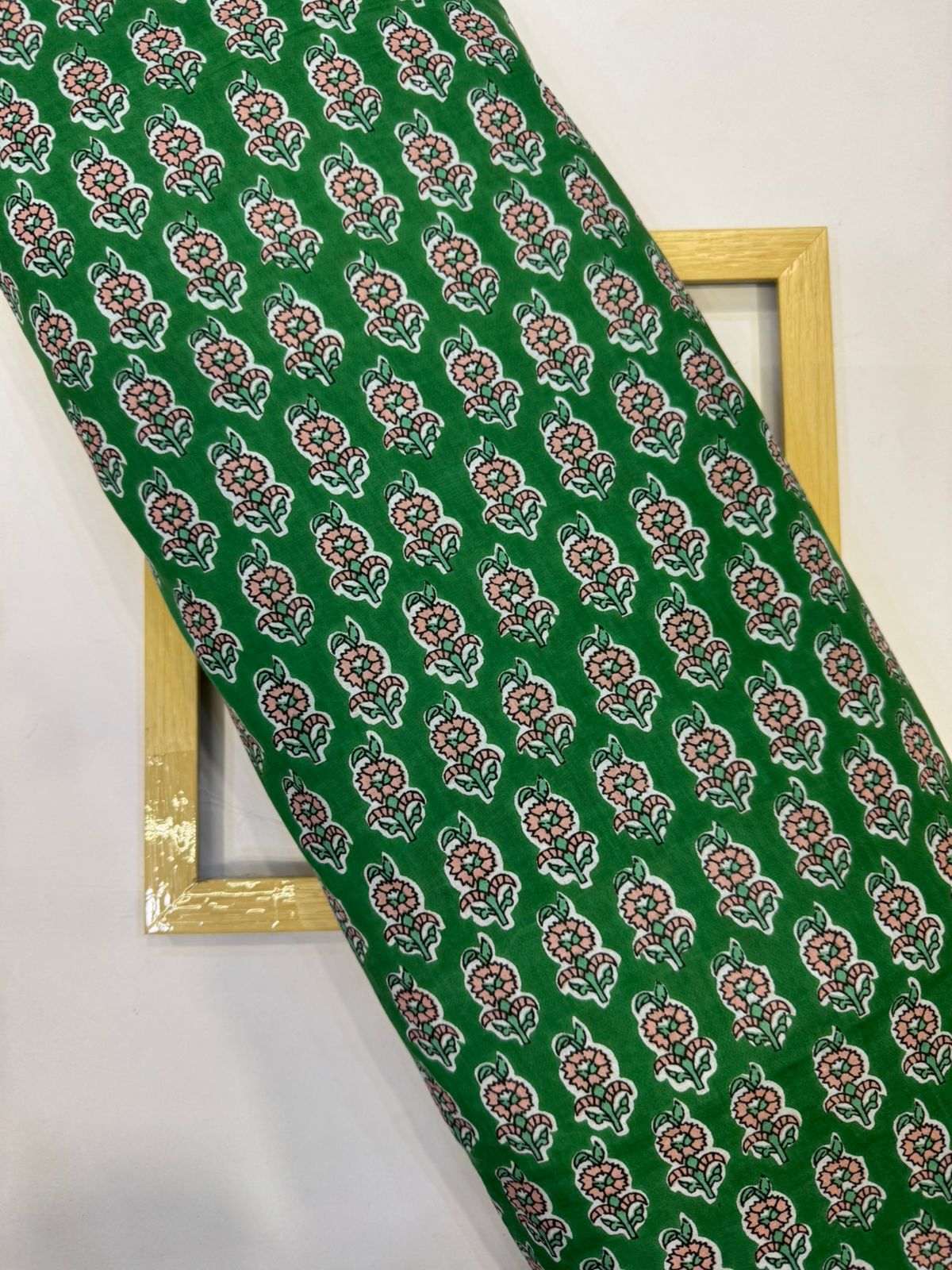 Emerald Green Booti Cotton Fabric