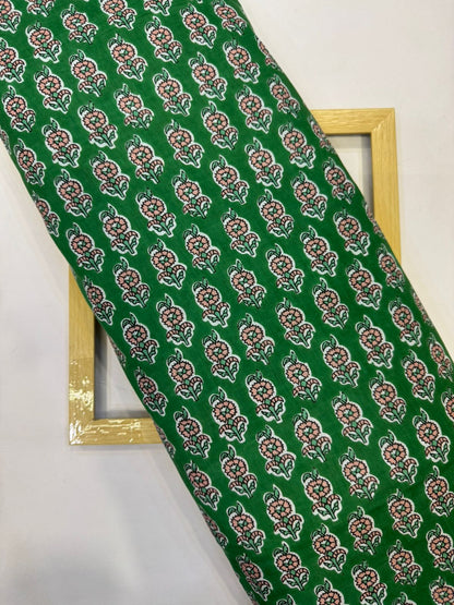 Emerald Green Booti Cotton Fabric