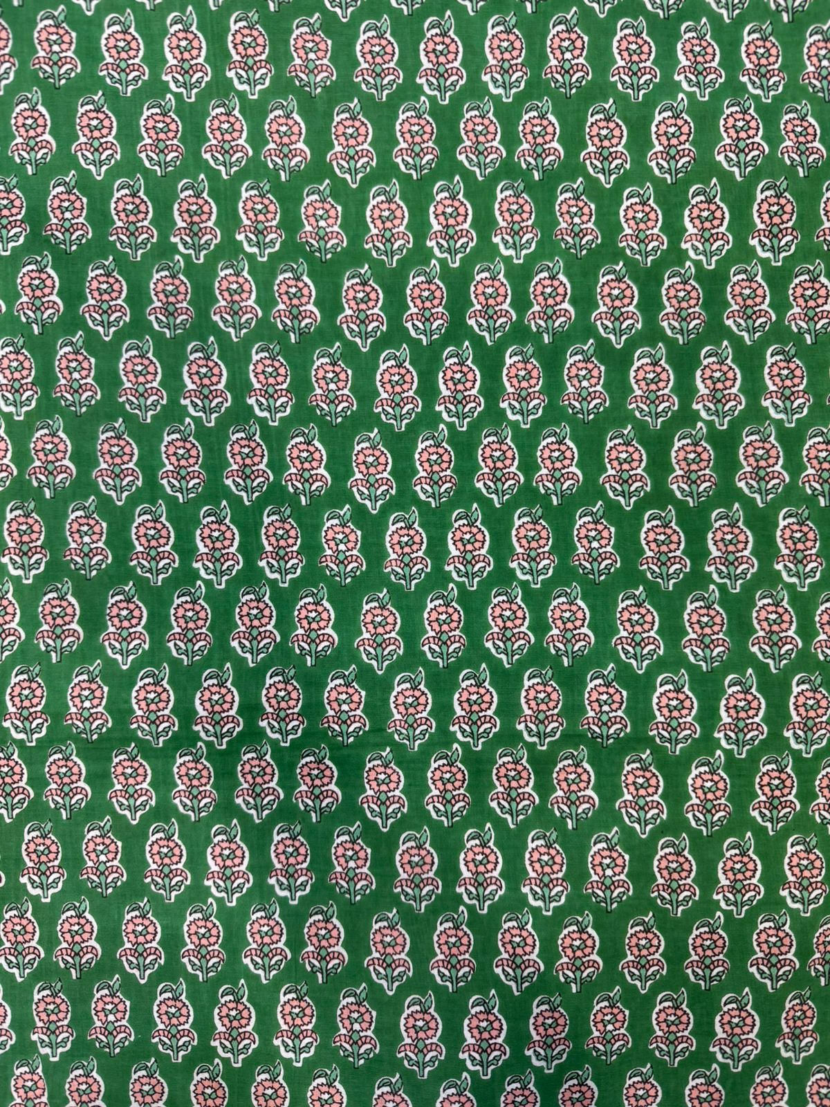 Emerald Green Booti Cotton Fabric
