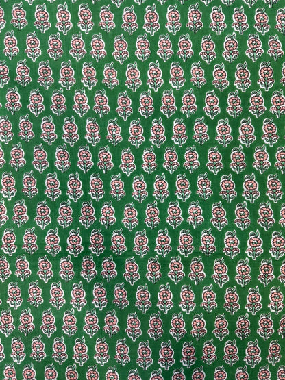 Emerald Green Booti Cotton Fabric