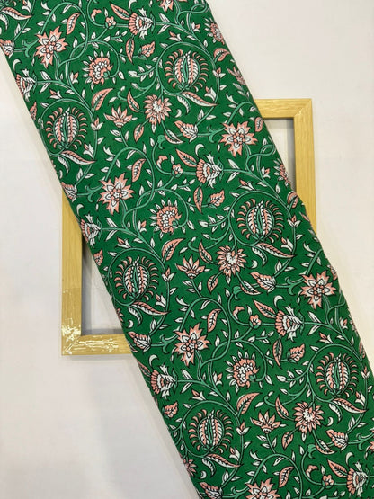 Emerald Green Whispers Cotton Fabric