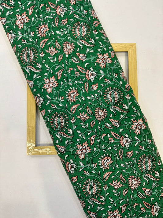 Emerald Green Whispers Cotton Fabric