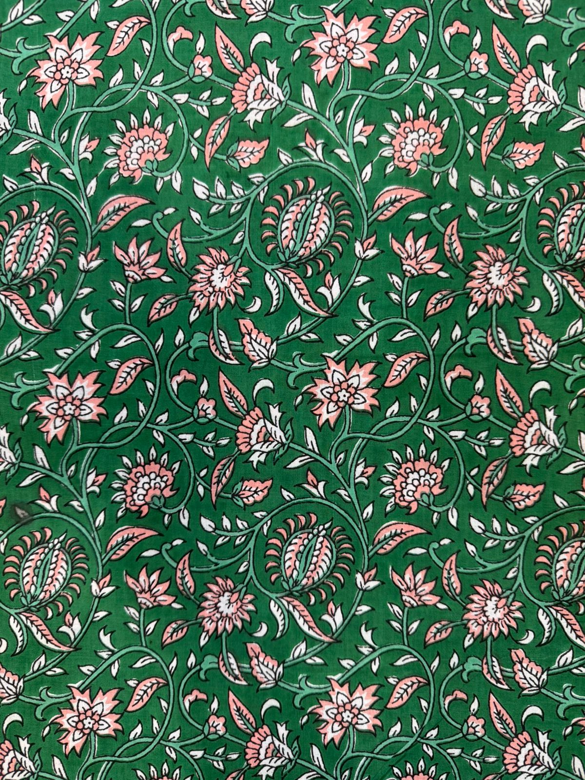 Emerald Green Whispers Cotton Fabric