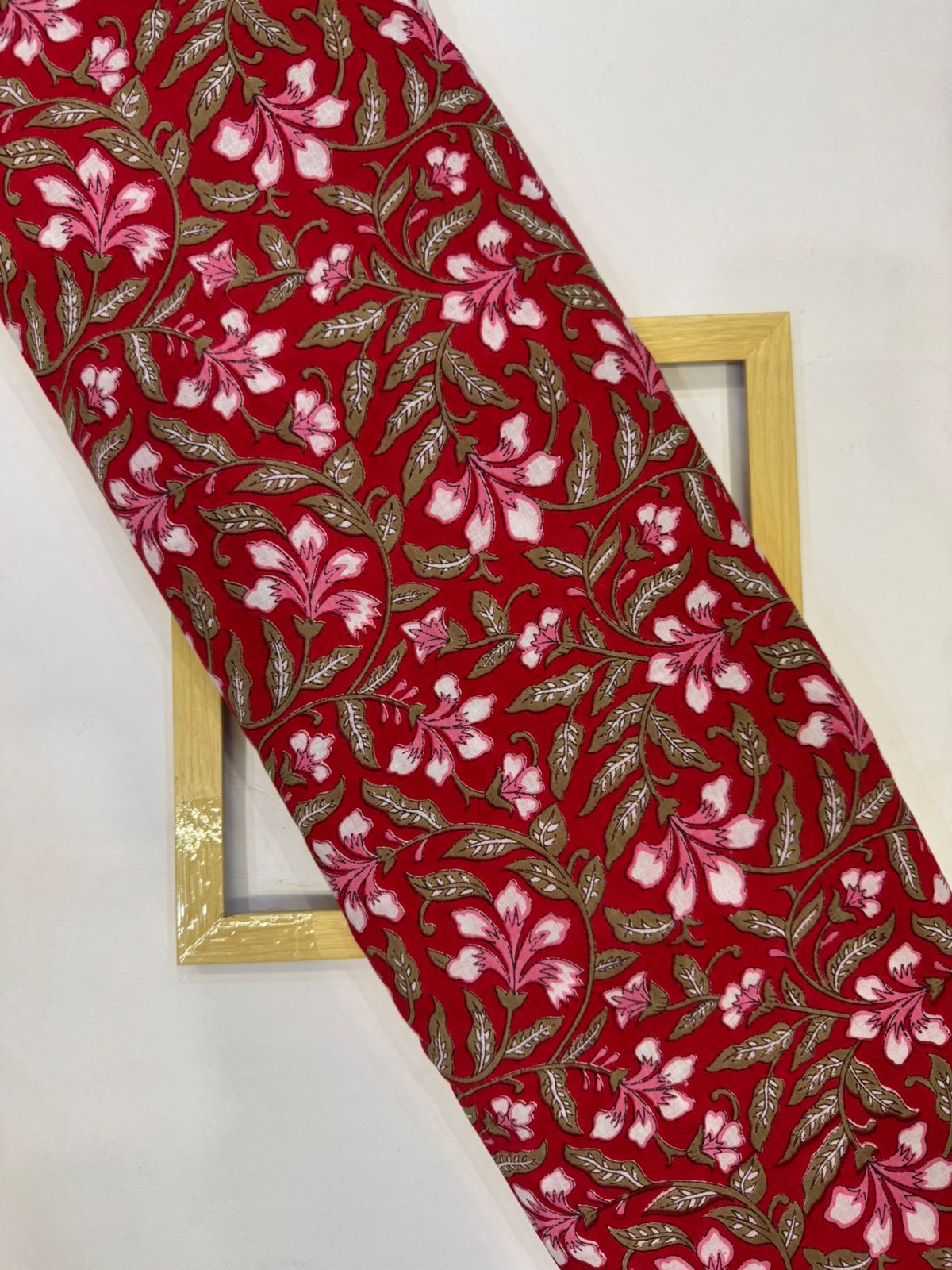 Red Florals Cotton Fabric