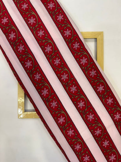 Red Stripes Cotton Fabric