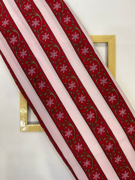 Red Stripes Cotton Fabric