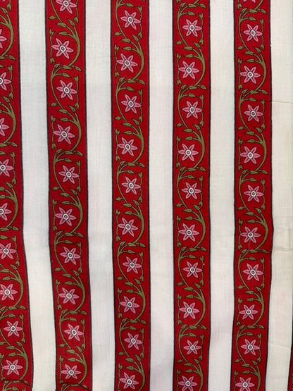 Red Stripes Cotton Fabric