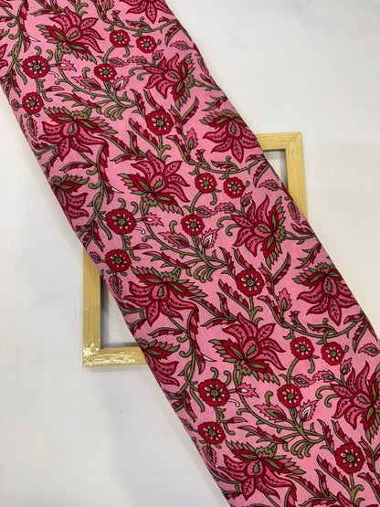 Pink Jaal Cotton Fabric