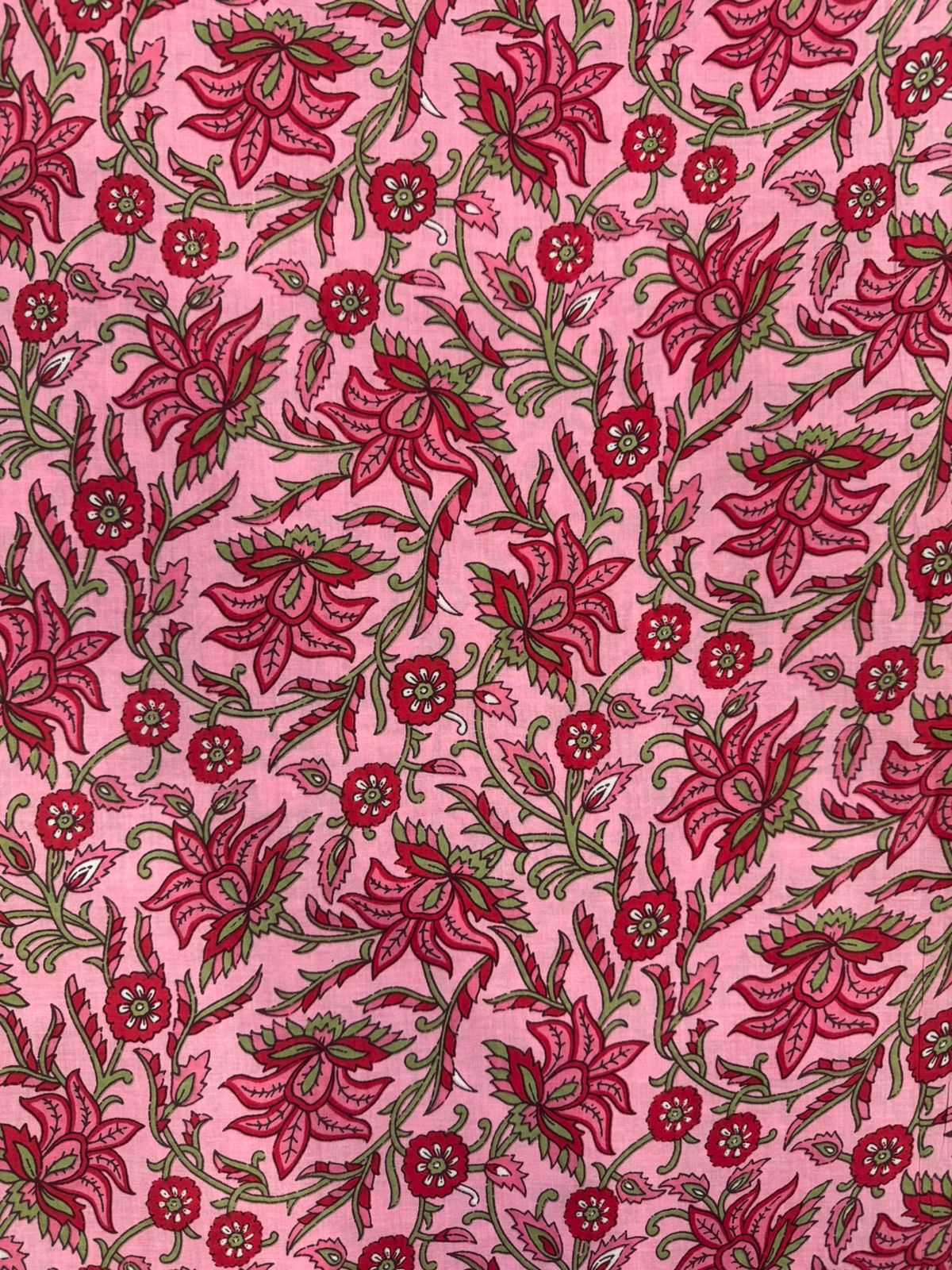 Pink Jaal Cotton Fabric