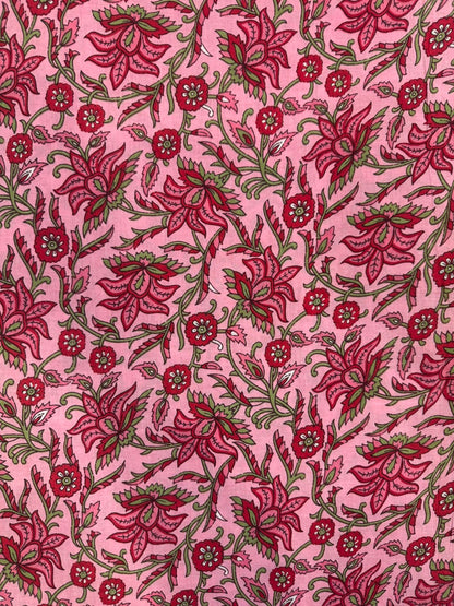 Pink Jaal Cotton Fabric