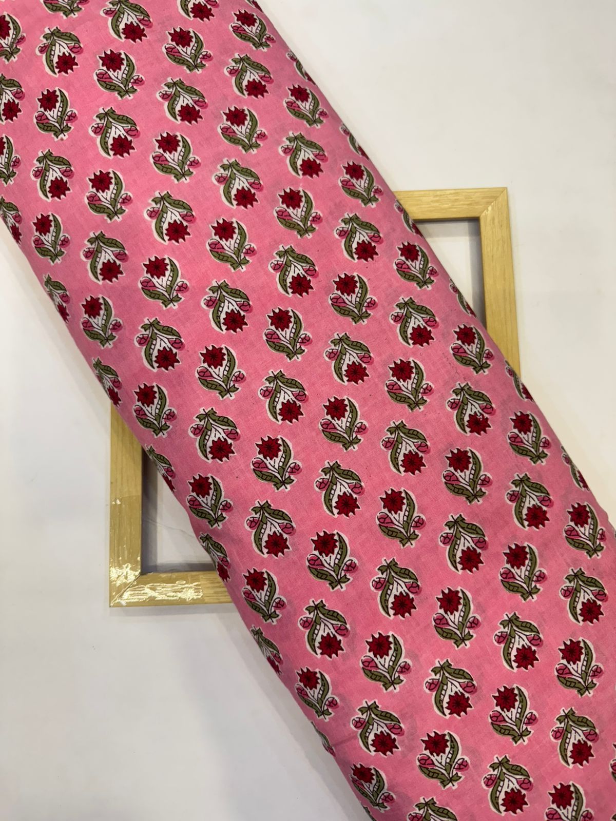 Pink Booti Cotton Fabric