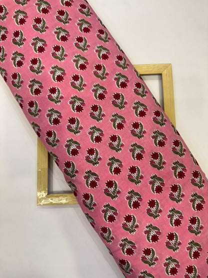 Pink Booti Cotton Fabric