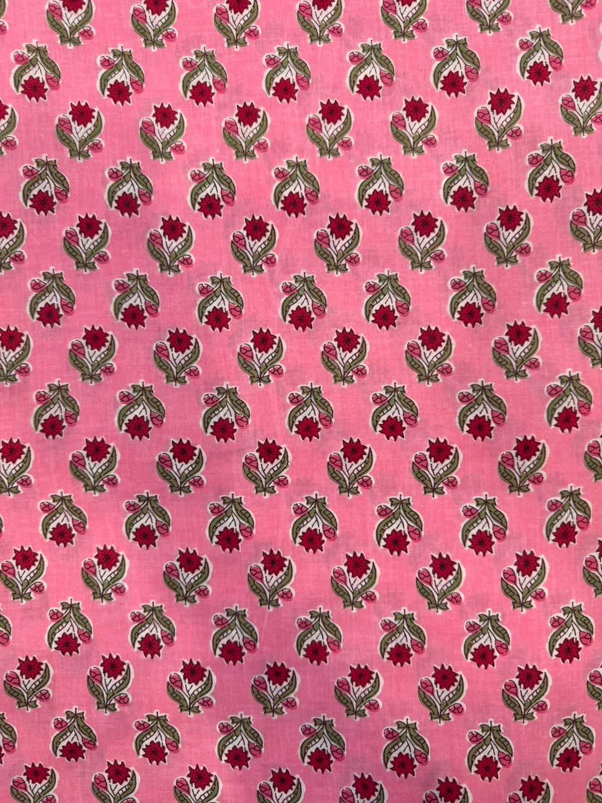 Pink Booti Cotton Fabric
