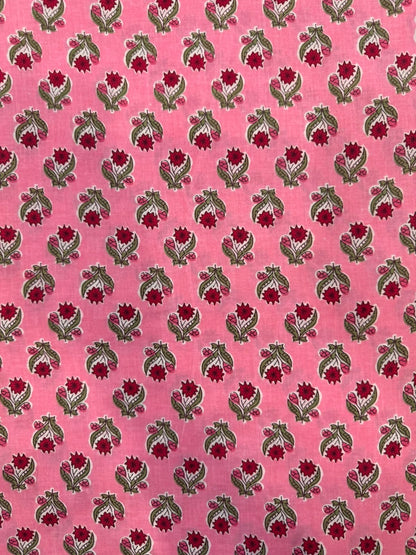 Pink Booti Cotton Fabric