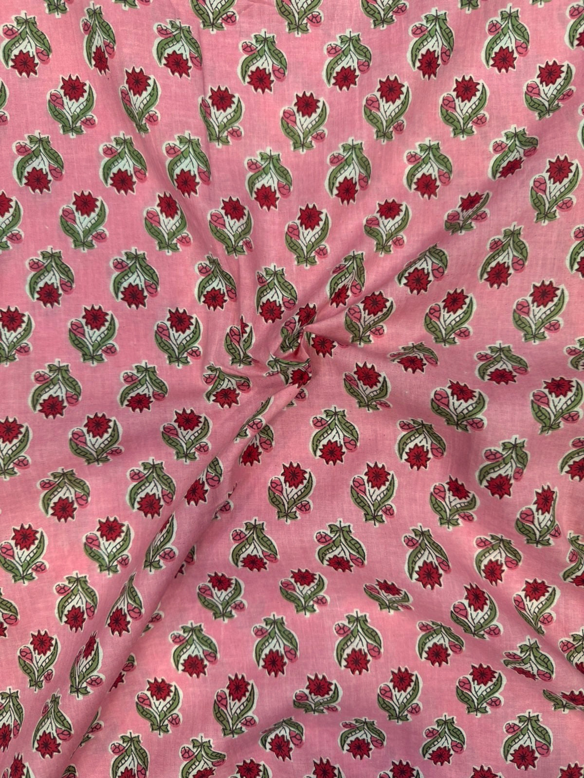 Pink Booti Cotton Fabric