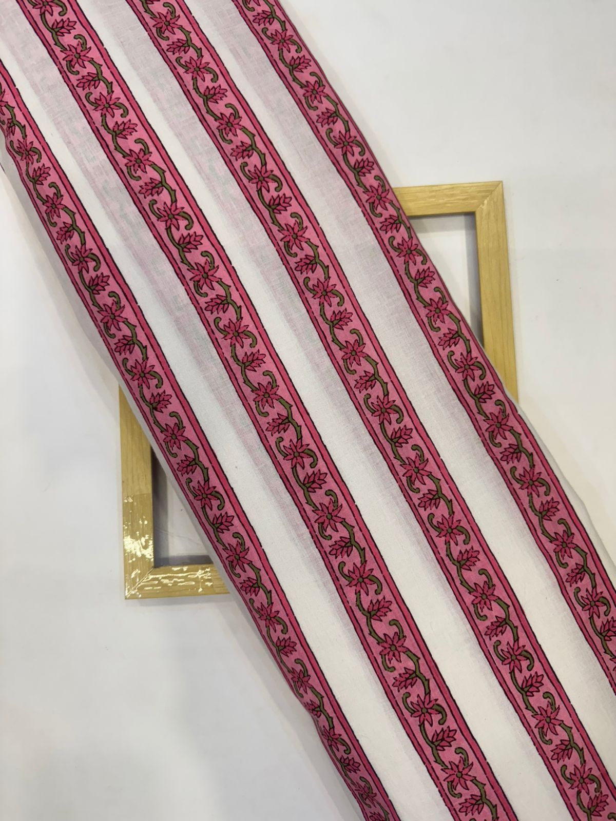 Pink Stripes Cotton Fabric