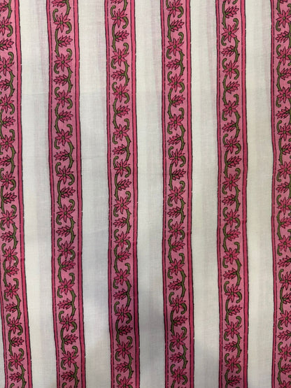 Pink Stripes Cotton Fabric