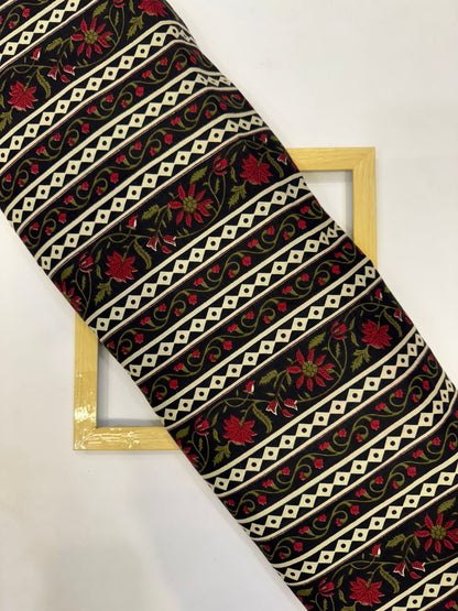 Black Stripes Cotton Fabric