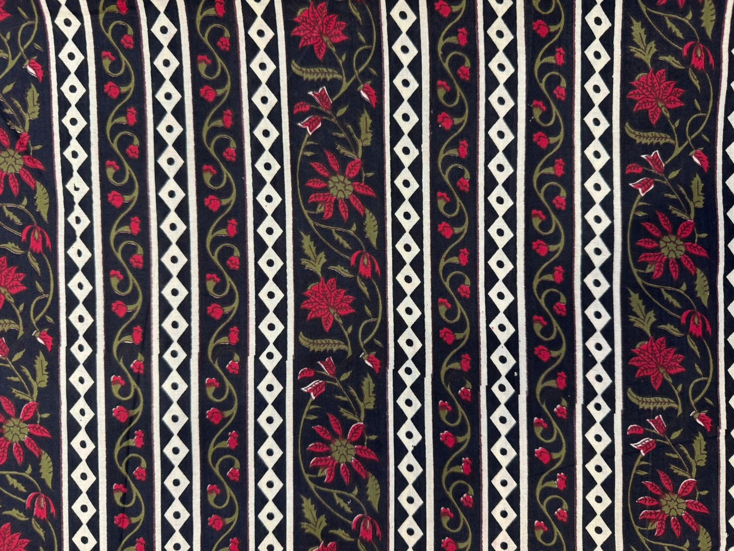Black Stripes Cotton Fabric