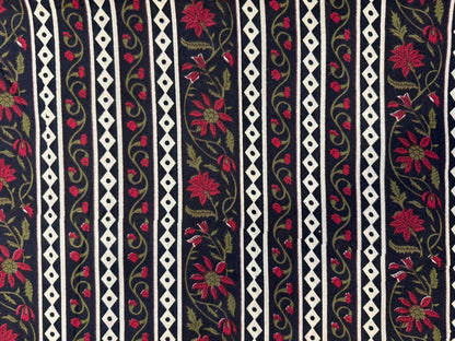 Black Stripes Cotton Fabric