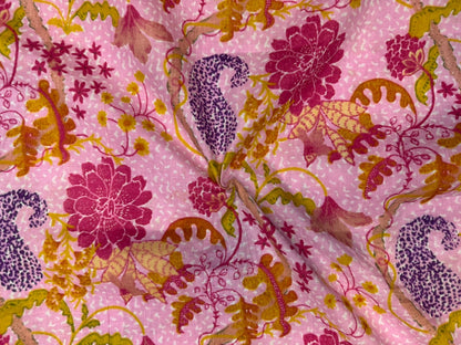 Pink Meadow Cotton Fabric