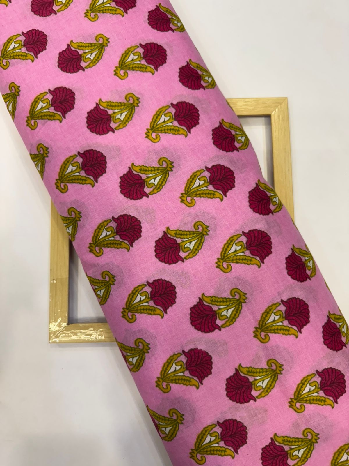 Pink Bagh Booti Cotton Fabric