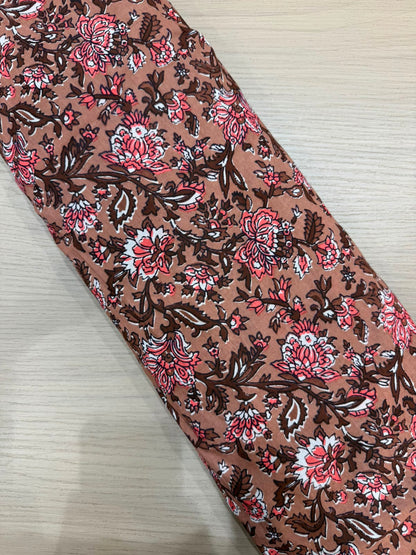 Dusk Brown Jaal Cotton Running Fabric