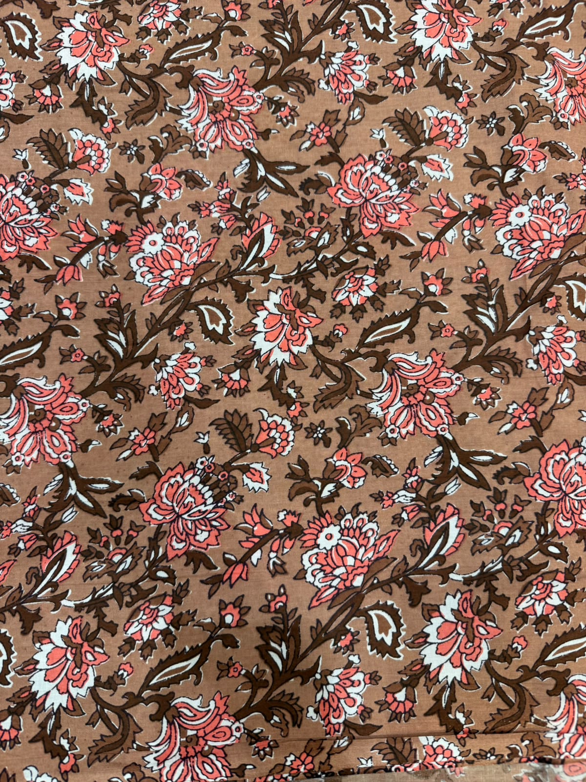 Dusk Brown Jaal Cotton Running Fabric