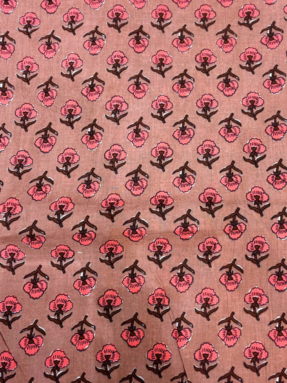 Dusk Brown Booti Cotton Running Fabric