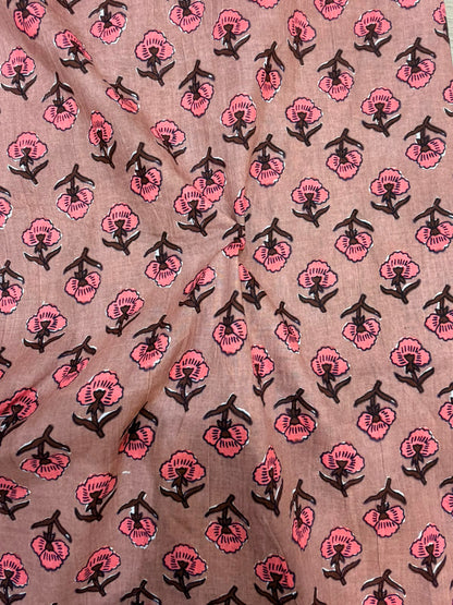 Dusk Brown Booti Cotton Running Fabric