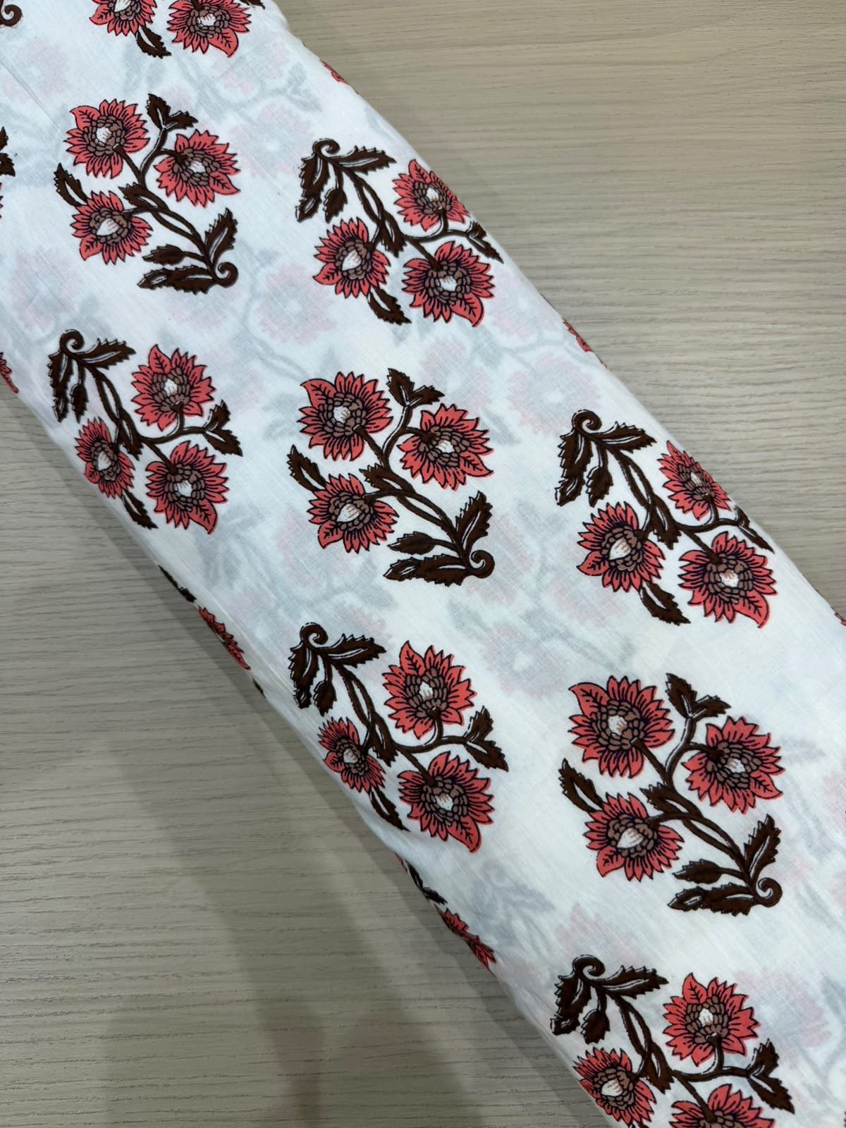 Dusk Brown Boota Cotton Running Fabric