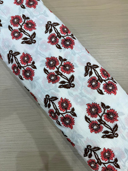 Dusk Brown Boota Cotton Running Fabric