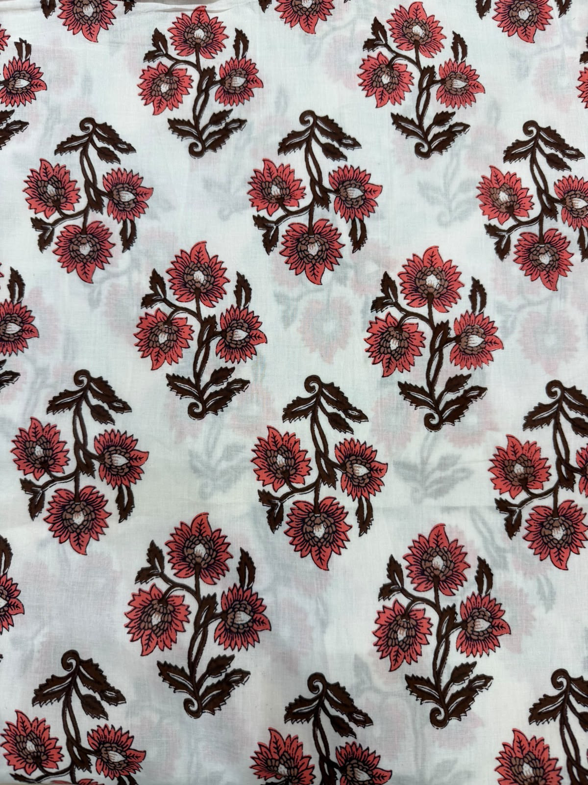 Dusk Brown Boota Cotton Running Fabric