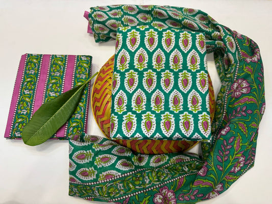 Cotton Suit with Cotton Dupatta