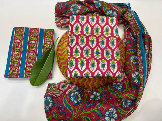 Cotton Suit with Cotton Dupatta